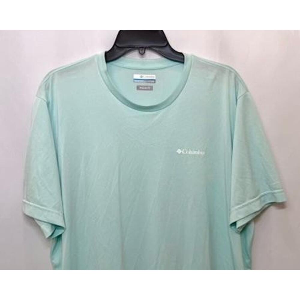 Columbia Sportswear Mens Large Mint Green Short Sleeve Polyester T-Shirt - Picture 2 of 7